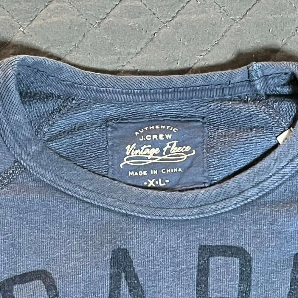 J.CREW Dark Harbor Maine‎ Vintage Fleece Crewneck Sweatshirt Blue Men’s XL - Picture 4 of 9